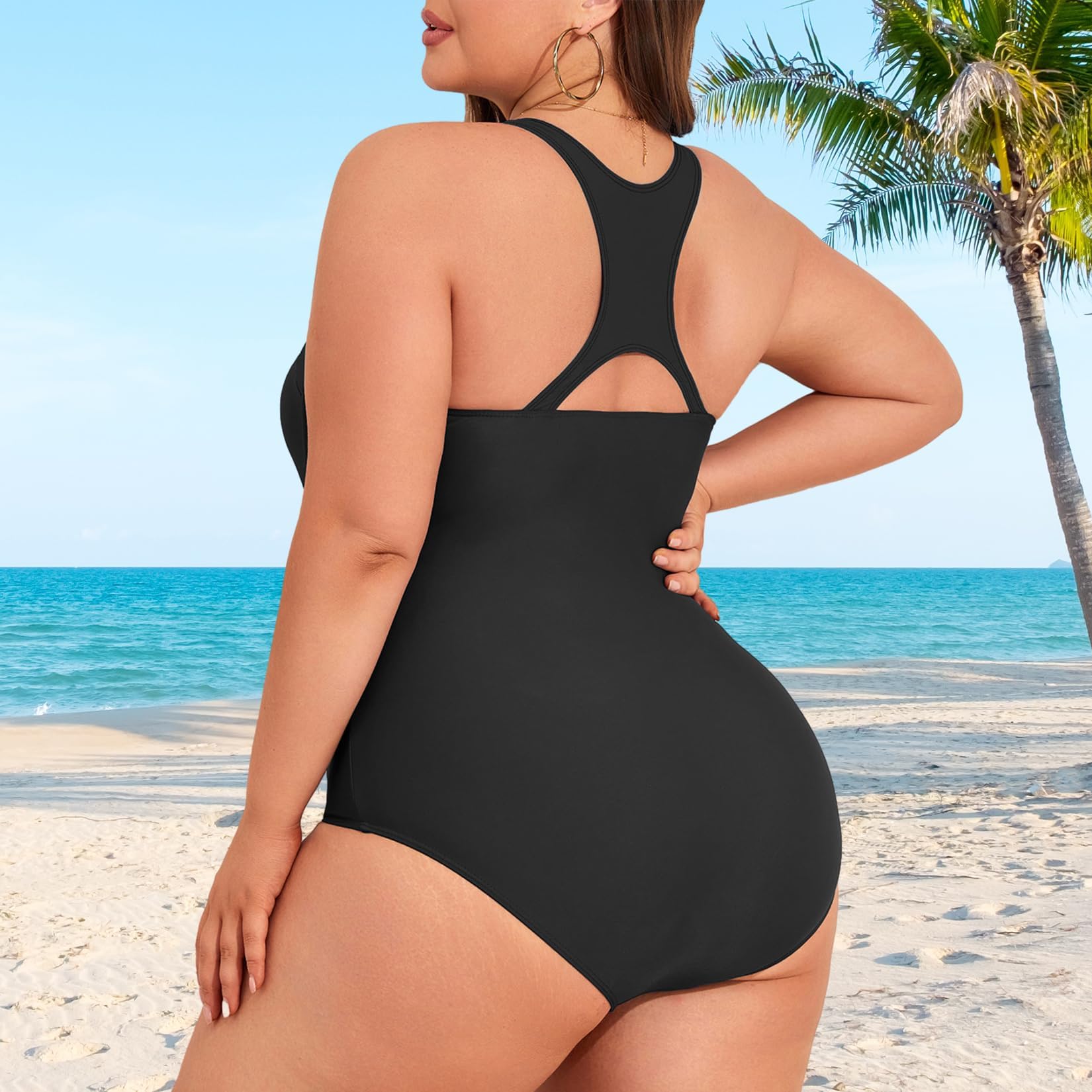 Costum de baie sport negru – 44