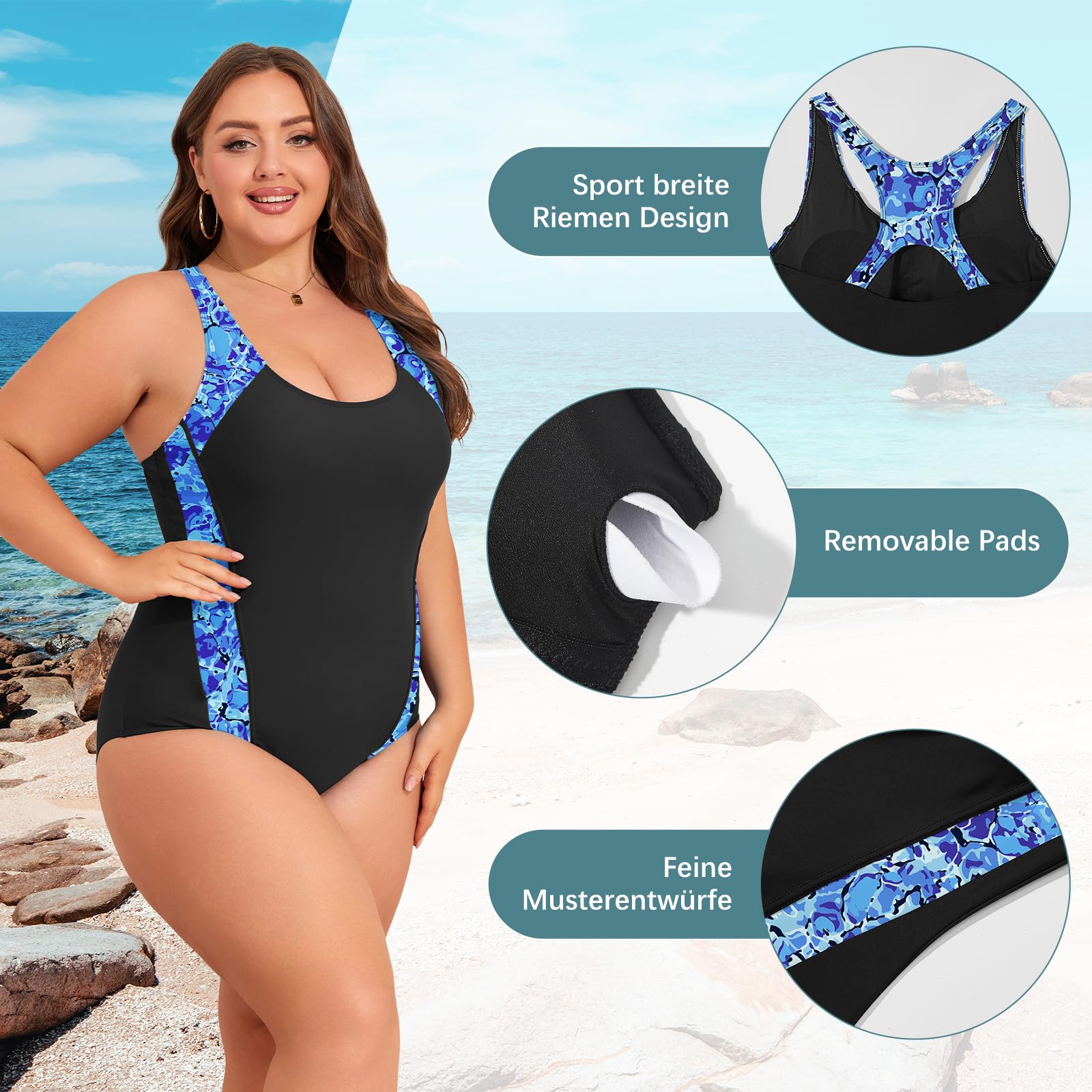 Costum de baie sport negru – EU 44