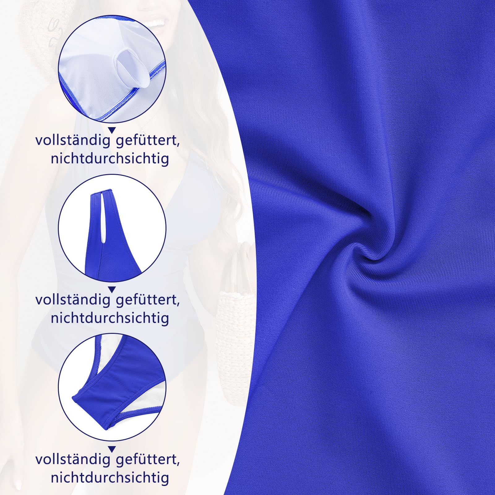 Costum de baie albastru safir, modelator – XXL
