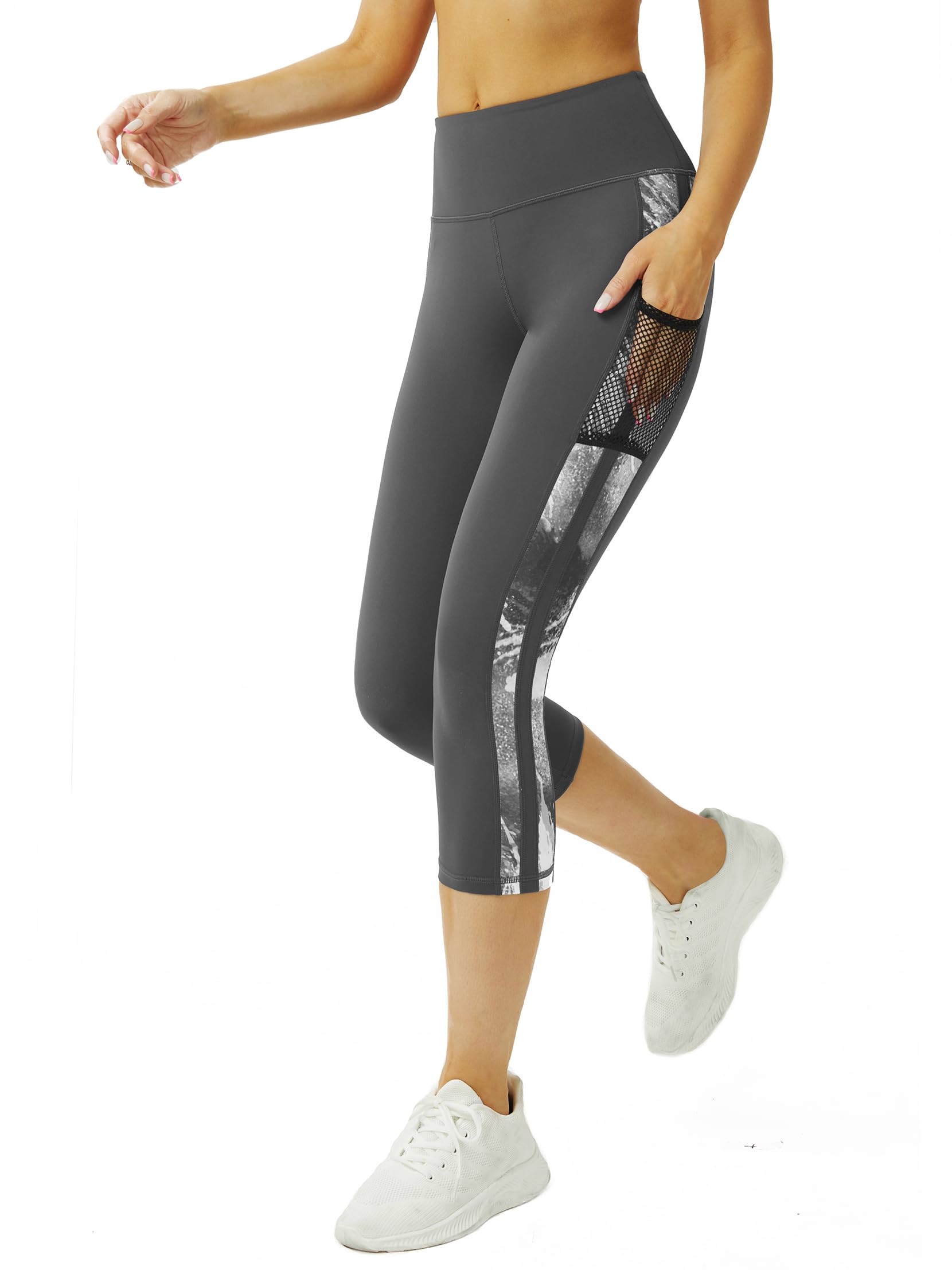 Pantaloni 3/4 de yoga cu buzunare – L