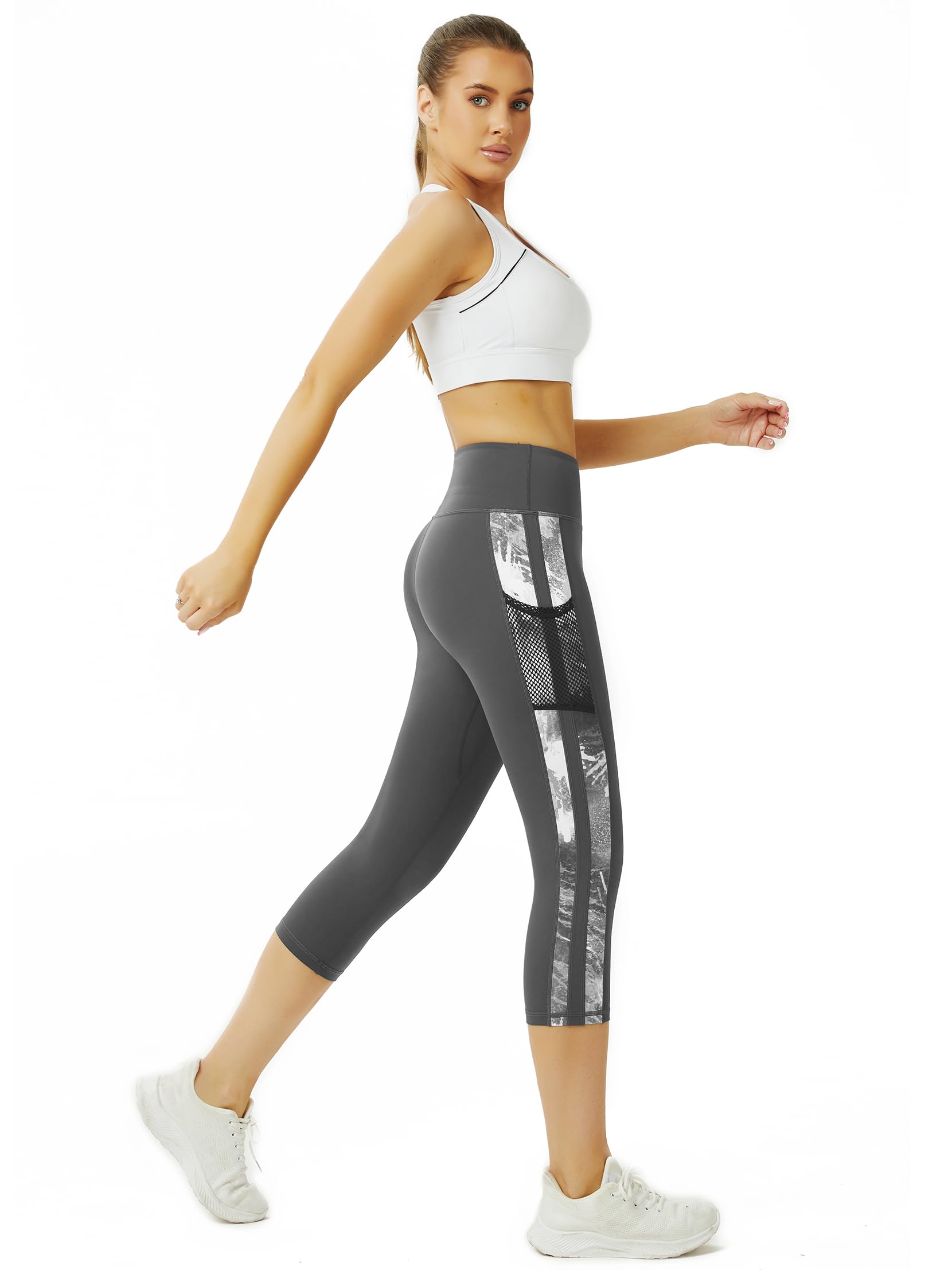 Pantaloni 3/4 de yoga cu buzunare – L
