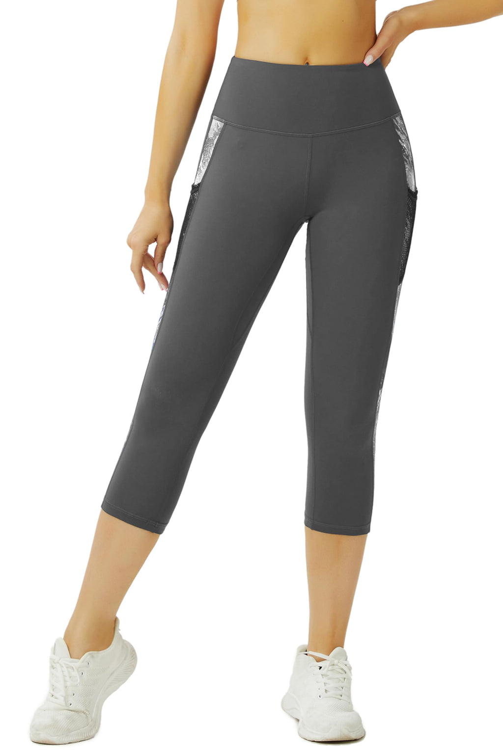 Pantaloni 3/4 de yoga cu buzunare – L